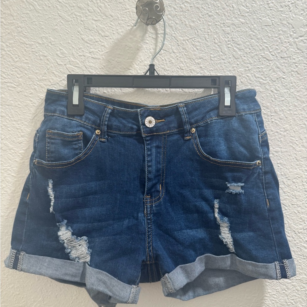 Women's Distressed Blue Jean Shorts